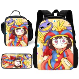 Cartoon A-AmazingS DigitalS Circus Child School Backpack with Lunch Bags ,Pencil Bags ,School Bags for Boys Girls Best Gift