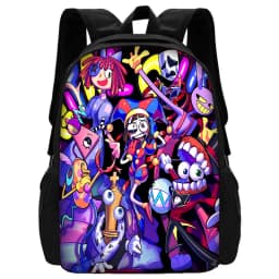 Cartoon A-AmazingS DigitalS Circus Child School Backpack with Lunch Bags ,Pencil Bags ,School Bags for Boys Girls Best Gift