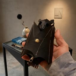 Creative Gothic Bat Zipper Bag, Bat Wallet Keychain, Mini Wallet Pendant, Halloween Bat Keychain Accessories