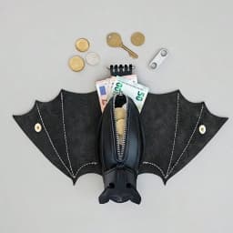 Creative Gothic Bat Zipper Bag, Bat Wallet Keychain, Mini Wallet Pendant, Halloween Bat Keychain Accessories
