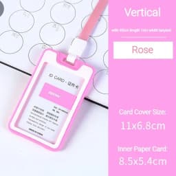 Unisex Colorful Employee Id Case with Lanyard Double Side Id Credit Card Holder Access Bus Card Case Badge Holder Card Sleeve