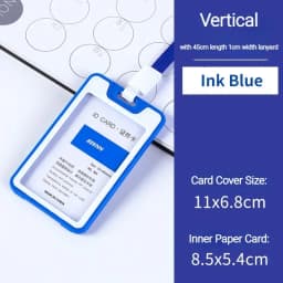 Unisex Colorful Employee Id Case with Lanyard Double Side Id Credit Card Holder Access Bus Card Case Badge Holder Card Sleeve