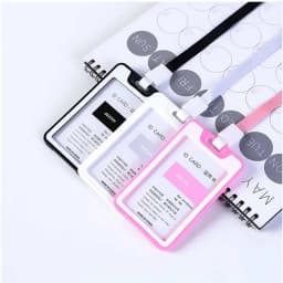 Unisex Colorful Employee Id Case with Lanyard Double Side Id Credit Card Holder Access Bus Card Case Badge Holder Card Sleeve