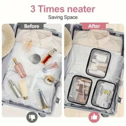 Clear Zipper Tote Bag - Multipurpose Transparent Carry Case for Toiletries, Makeup, Electronics. Ideal for Travel, Gym, Airport.
