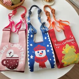 Knitted Small Bag Extension Belt Wrist Bag Colorful Pull Button Case Shoulder Strap Korean Fashion Bag