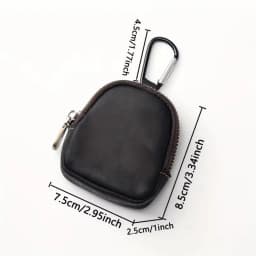 Retro Genuine Leather Coin Purse Mini with Zipper Small Zipper Pouch Key Bag Pendant For Coins Earphones Accessories