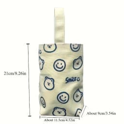 This Cute Floral-Cherry Pattern Tote Bag Is Perfect for Everyday Use and Can Hold a Water Bottle.