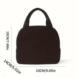 Reusable Thermal Insulated Bento Bag Embroidery Portable Corduroy Lunch Bag for Kid Ideal for Go To School/Travel Work Trips