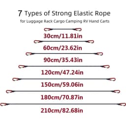 30-210cm 8mm Packing Ropes Outdoor Elastic Bungee Cords with Red Hooks Stretch Lightweight for Bikes Car Luggage Roof Rack Strap