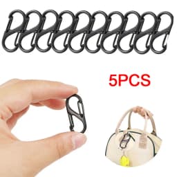 5/10PCS Tactical S Type Carabiner Camping Equipment Mini Anti-Theft Aluminium Alloy Keychain Hook Hiking Backpack Buckle BBK01