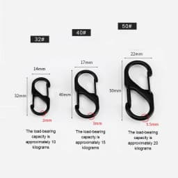 5/10PCS Tactical S Type Carabiner Camping Equipment Mini Anti-Theft Aluminium Alloy Keychain Hook Hiking Backpack Buckle BBK01