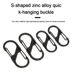 5/10PCS Tactical S Type Carabiner Camping Equipment Mini Anti-Theft Aluminium Alloy Keychain Hook Hiking Backpack Buckle BBK01