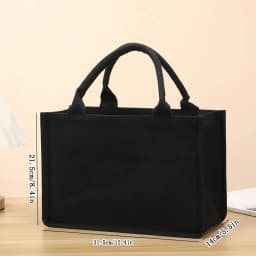 Leisure thickened handheld canvas tote bag black three-dimensional men and women large-capacity simple shopping bag handbags