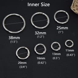 5pcs Metal O Ring Spring Clasps for DIY Jewelry Openable Round Carabiner Keychain Bag Clips