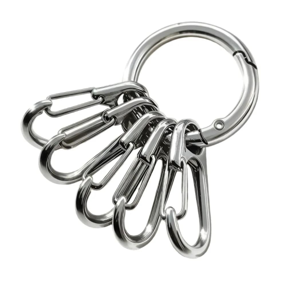 Metal O Ring Spring Clasps with 5pcs Hook Buckles for DIY Openable Round Carabiner Keychain Clips Hook Buckles accessories
