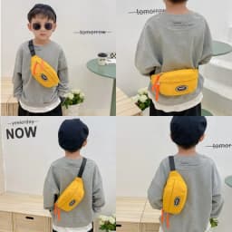 New Fashion Cute Children's Chest Bag One Shoulder Crossbody Fanny Pack Canvas Diagonal Bag Girl Boy Zipper Bag Coin Purse