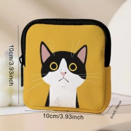 1pc，Cat Pattern Printing, Large Capacity Coin Wallet, Digital Printing Coin Wallet, Storage Bag, Ideal Choice for Gifts