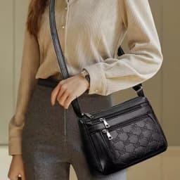 Unisex Square Shoulder Bag - Minimalist Crossbody Sling (Versatile Neutral-Tone Day Bag)