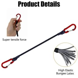 3PC 60-120cm 8mm Packing Ropes Outdoor Elastic Bungee Cords with Red Hooks Stretch for Bikes Car Luggage Roof Rack Camping Strap