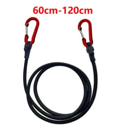 3PC 60-120cm 8mm Packing Ropes Outdoor Elastic Bungee Cords with Red Hooks Stretch for Bikes Car Luggage Roof Rack Camping Strap