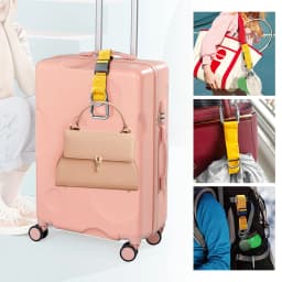 Luggage Straps Jacket Gripper with Square Carabiners & Ring Hooks Adjustable Baggage Suitcase Straps Belts Bag Travel Accessorie