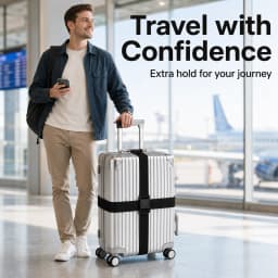 2Pcs Straight Shaped Luggage Straps for Suitcase Polyester Luggage Belt with Adjustable Release Buckle Unisex Travel Accessory