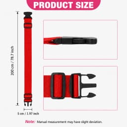 2Pcs Straight Shaped Luggage Straps for Suitcase Polyester Luggage Belt with Adjustable Release Buckle Unisex Travel Accessory