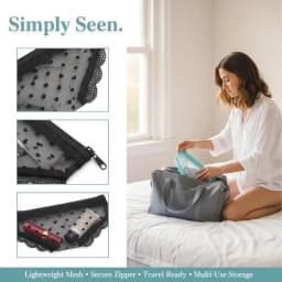 Portable Zippered Makeup Storage Bag Inspired by Lace Mesh Briefs for Easy Cosmetic Organization