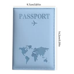 PU Leather Passport Cover for Men & Women Organizer - Protective Card Holder ID Document Covers World Map Travel Passport Case