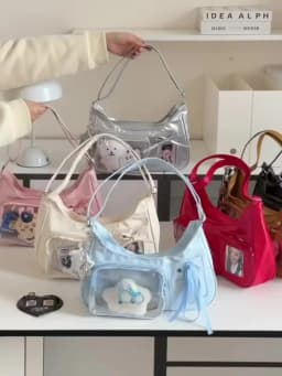 Y2k Harajuku Shoulder Bag Women Korean Transparent Ita Bag School Crossbody Bag Female Japanese Designer Preppy Handbag Purse