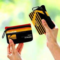 K-Kodak Retro-Vintage Multifunctional Oxford Cloth Small Pouch With Hook Mini Coin Wallet Earbud Storage Bag