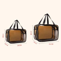 Multifunction Transparent Cosmetic Bag Dry and Wet Separation PVC Cosmetic Storage Bag Large Capacity Waterproof Makeup Bag