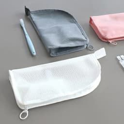 EVA Mesh Travel Toiletry Bag Stand‑up Cosmetic Organizer Bag Portable Transparent Mesh Makeup Zipper Bag for Women Daily Use