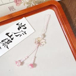 New Chinese-Style Beaded Handmade Phone Chain Traditional Lotus Pendant Ancient Chinese Decorative Keychain Charms Decoration