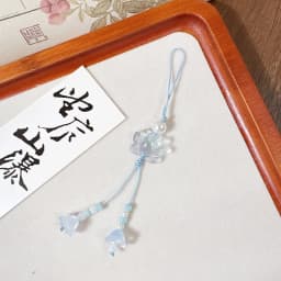 New Chinese-Style Beaded Handmade Phone Chain Traditional Lotus Pendant Ancient Chinese Decorative Keychain Charms Decoration