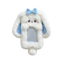 Cute Bunny Plush Photo Holder Student ID Card Holder Rabbit with Bowknot Design Photo Album Photo Protector Cover Gift for