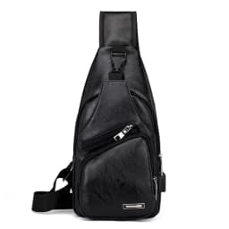 New Casual Men's Shoulder Bag, Outdoor Sports Large Capacity Chest Bag, Men's Multifunctional PU Business Crossbody Bag
