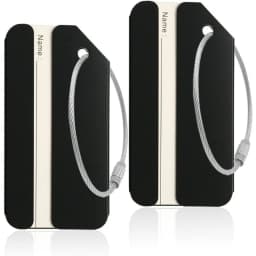 5Pcs Aluminum Luggage Tags Durable Travel Baggage Identifier with Secure Holder By Ovener