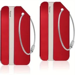 5Pcs Aluminum Luggage Tags Durable Travel Baggage Identifier with Secure Holder By Ovener