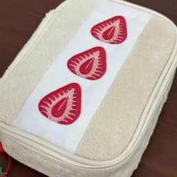 Portable Fuzzy Pen Bag Strawberry Sandwich Multi-functional Makeup Bag Cute Embroidered Pencil Case School Office