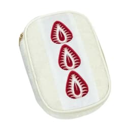 Portable Fuzzy Pen Bag Strawberry Sandwich Multi-functional Makeup Bag Cute Embroidered Pencil Case School Office