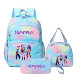 3pcs Mochilas KPop Demon Hunters Backpack HUNTR Lightweight Breathable Outdoor Capacity School Bag Women Travel Backpack