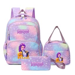 3pcs Mochilas KPop Demon Hunters Backpack HUNTR Lightweight Breathable Outdoor Capacity School Bag Women Travel Backpack