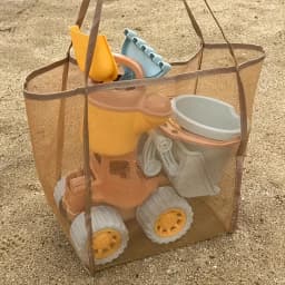 2 large-capacity mesh beach tote bags - durable polyester, solid color with sturdy handles, suitable for travel, beach, vacation, and camping, beach tote bag, multi-functional storage solution, sturdy handle design