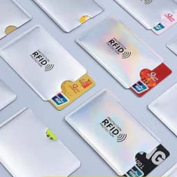 10Pcs High Quality RFID Blocking Card Sleeve Portable Anti-Scan ID Credit Card Protector Silver Universal Wallet Card Cover 