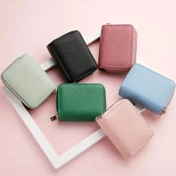 Women's Double Zipper Wallet Fashion Short Credit Card Holder with Large Capacity Coin Purse