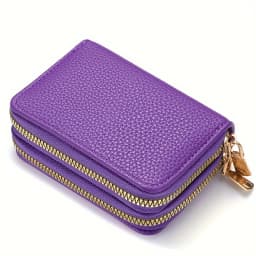 Women's Double Zipper Wallet Fashion Short Credit Card Holder with Large Capacity Coin Purse