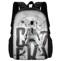 Child School Football R-RonaldoS CR7 Backpack with Lunch Bags ,Pencil Bags ,School Bags for Boys Girls Best Gift
