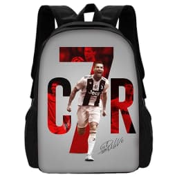 Child School Football R-RonaldoS CR7 Backpack with Lunch Bags ,Pencil Bags ,School Bags for Boys Girls Best Gift