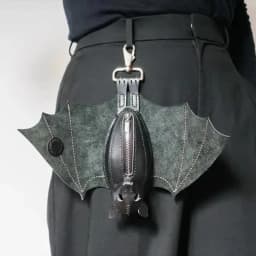 Coin Purse PU Leather Bat Gothic Bag Keychain Change Purse with Foldable Wings for Shopping Travel Work School Events Outdoor